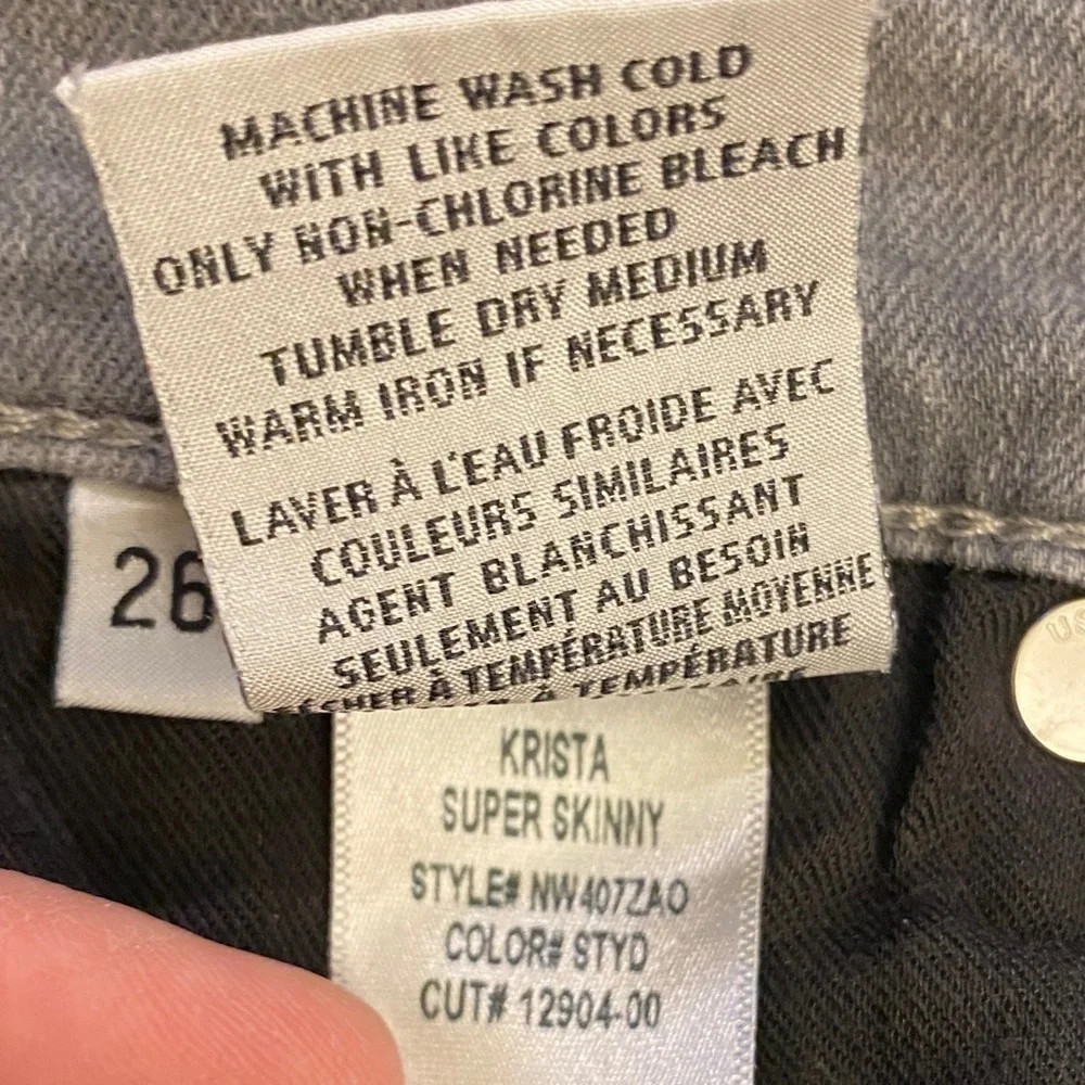 Hudson 26 (US 2) Jeans Krista Skinny Gray Women’s Low Rise Stretch Distressed